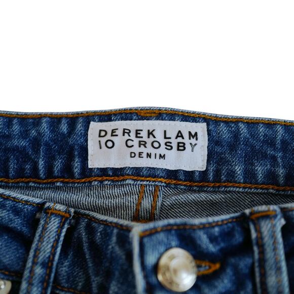 DEREK LAM 10 CROSBY GIA High Rise Crop Flare Jeans | Italian Denim | Sz 25" NEW - Picture 9 of 15